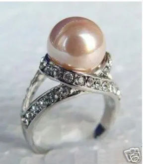 

2 PC Women's Jewelry pink Shell pearl ring woman's very good free shipping