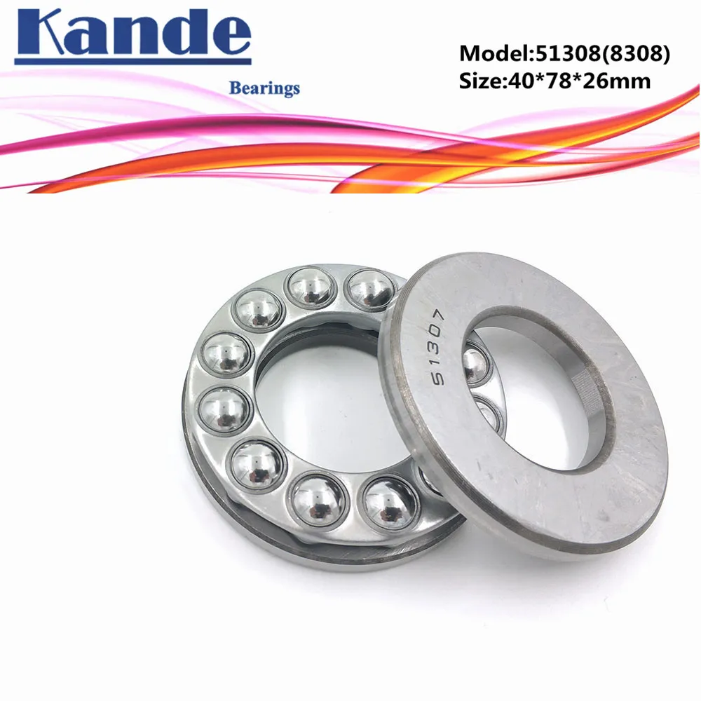 Kande 51308 8318 40x78x26 bearing 1pc Flat Thrust Ball Bearing Axial