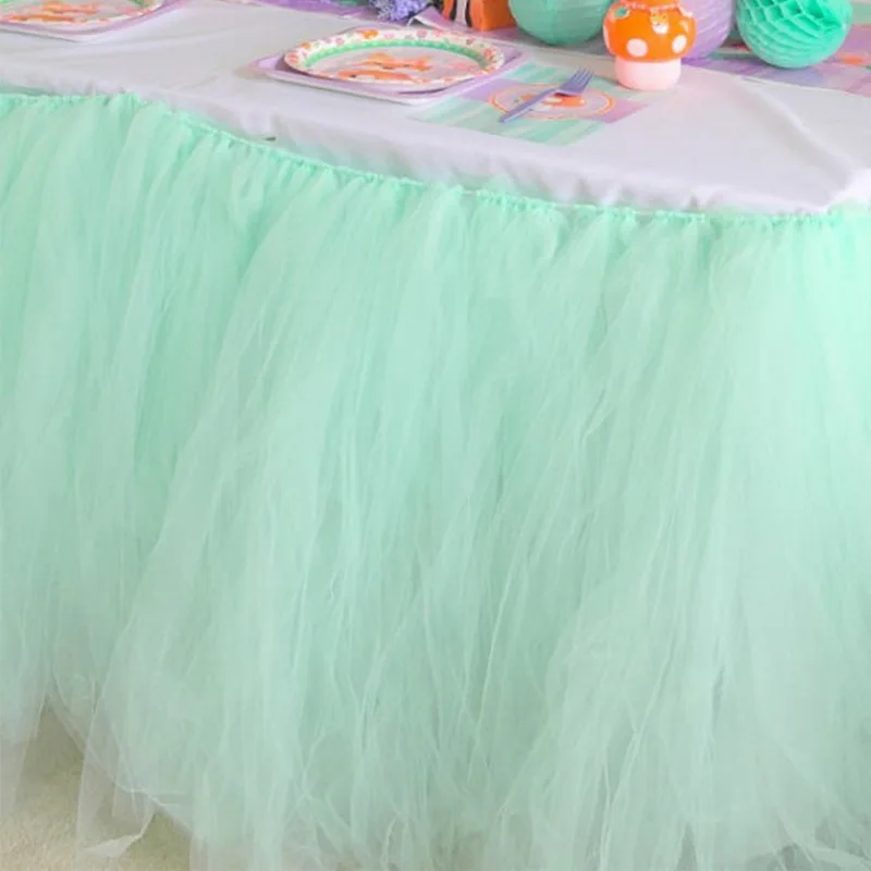 Модная Тюлевая юбка для стола 100x50 см, скатерть для свадебного украшения, детская Праздничная домашняя настольная юбка на день рождения, ing VC