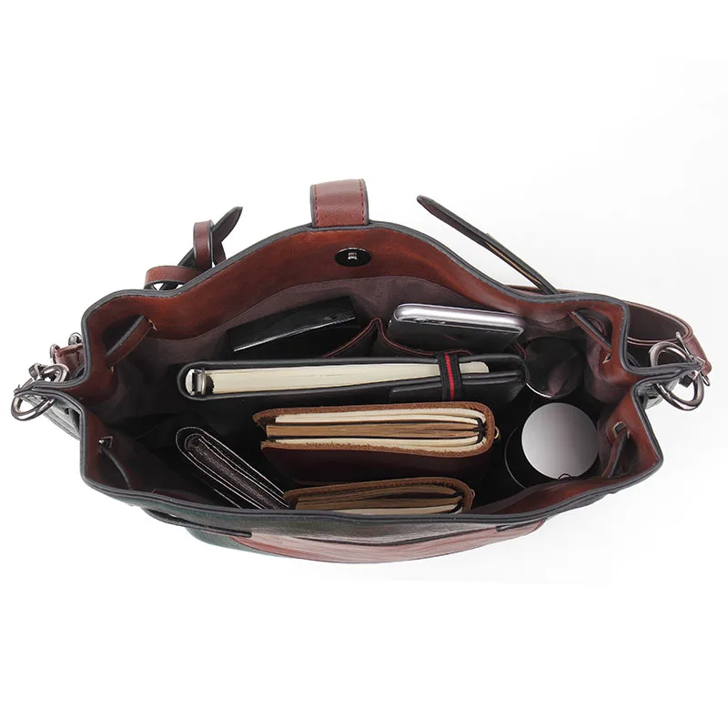 Женская сумка ведро ZLON модная вместительная мессенджер из натуральной кожи на