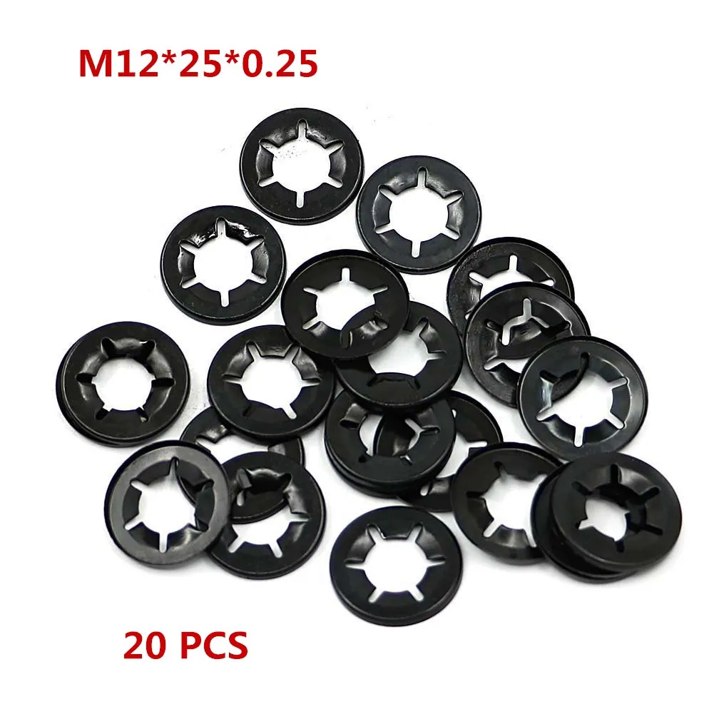 Buy 20 PCS M12*25*0.25 Star Push On Retaining Washer
