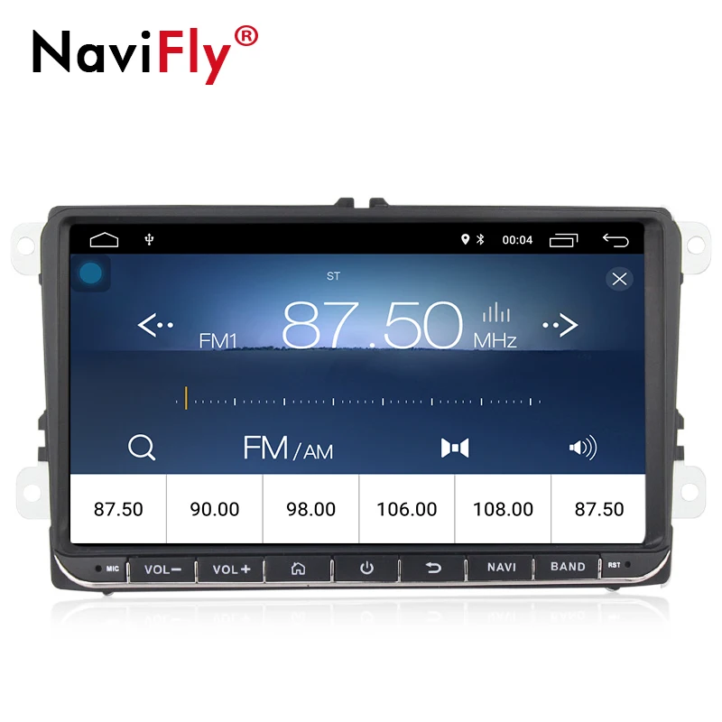 Top NaviFly 9inch Android8.1 car Multimeida player for Volkswagen golf 6 touran passat B7 Skoda Seat with gps navigator radio BT RDS 1
