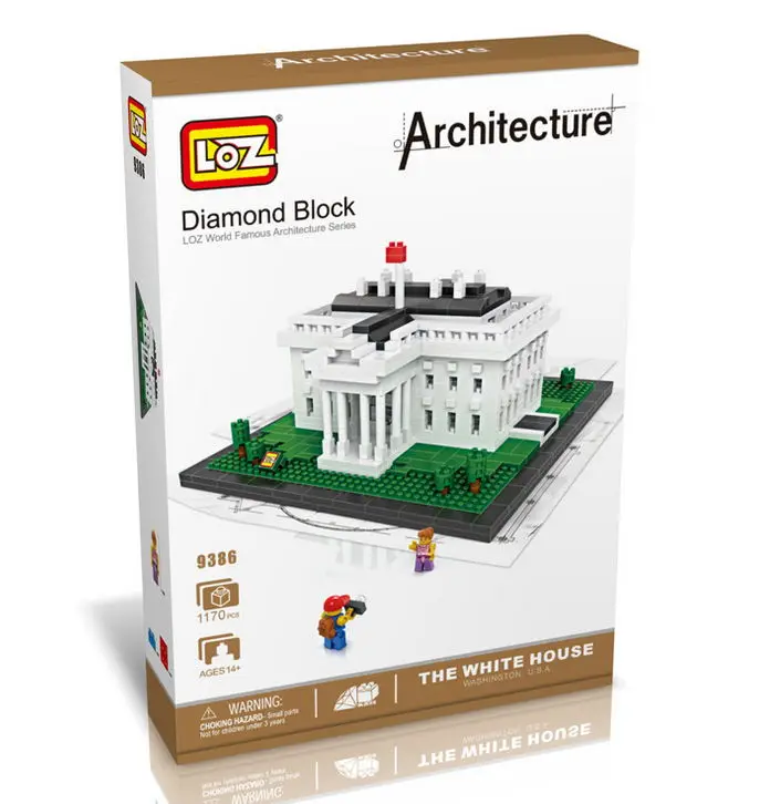 New LOZ MINI Architecture series The White House Model nano block