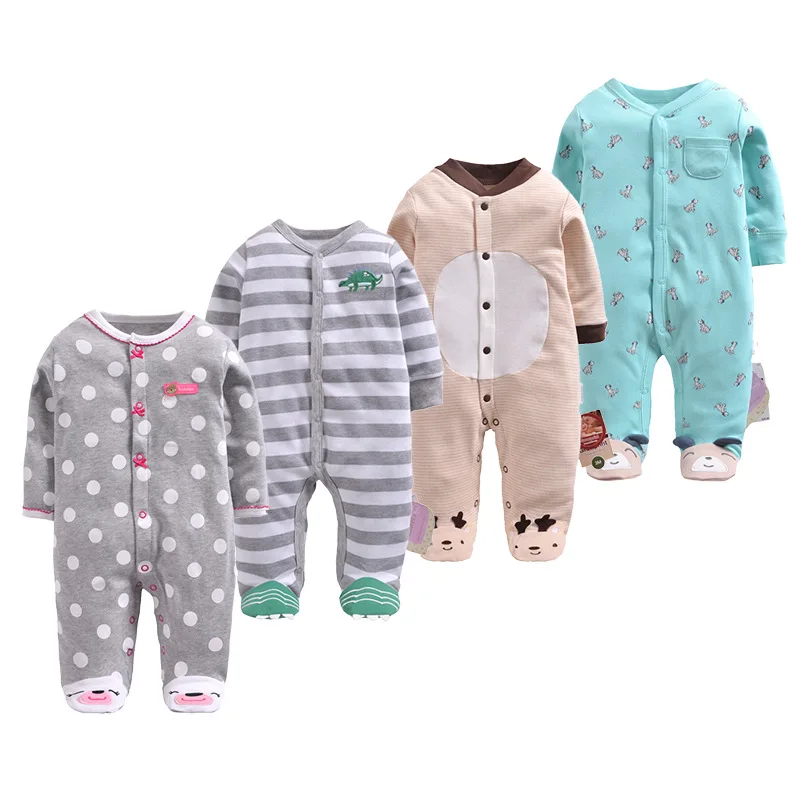 

New Fashion Christmas Winter Baby Rompers Cotton Footed Baby Boys Clothes Infant Cartoon Baby Romper bebe Baby Girl Clothing