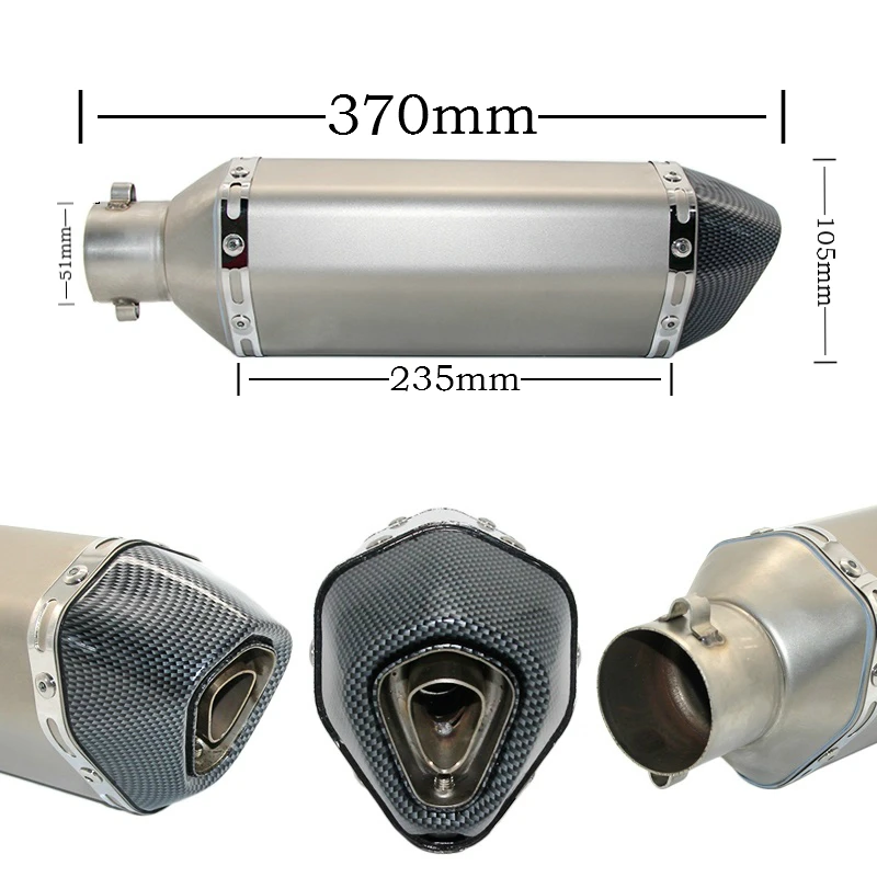 51 мм выхлопной мотоцикл изменение Глушитель Трубы скутер Байк муфельные Escape подвижный дБ убийца входе для Akrapovic