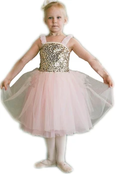 

The new children's new spring and summer sequined straps practice stage performances ballet dress 1693