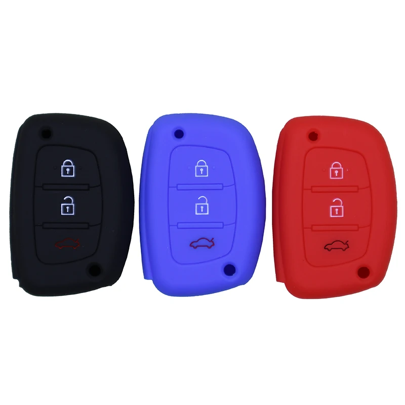 

3 Buttons Silicone Car Key Cover For HYUNDAI IX25 IX35 ELANTRA VERNA MISTRA