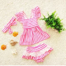 Обувь для девочек летние милые полосатые купальник, купальник детей, купальник для малышей 4 шт./лот wz15