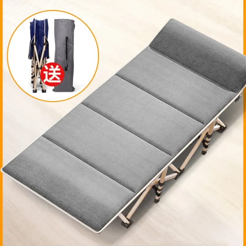 

Folding Single Use Bed/Cot with Soft Mattress Special Headrest Perfect for Home/Office Quick Noon Rest Nap Portable Furniture