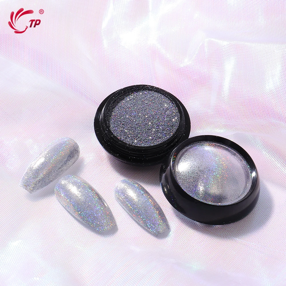 TP хромовые ногти искусство блеск пигмент Единорог лазерный порошок длительный