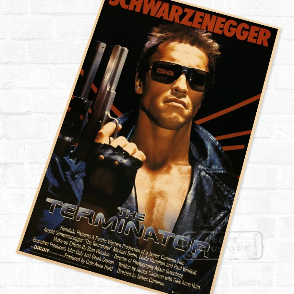 

Arnold Schwarzenegger The Terminator Poster Vintage Retro Decorative DIY Wall Canvas Stickers Home Posters Art Bar Decor Gift