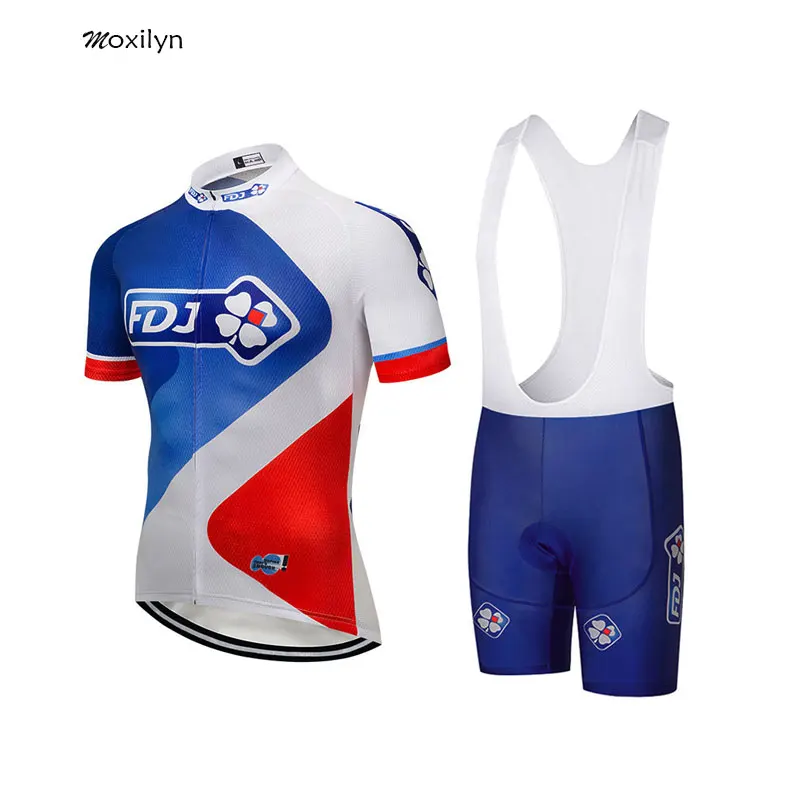 

Moxilyn 2019 GROUPAMA FDJ Team Cycling Jersey and 9D Bike Shorts Set Ropa Ciclismo Mens Summer Quick Dry Cycling Clothing Mens