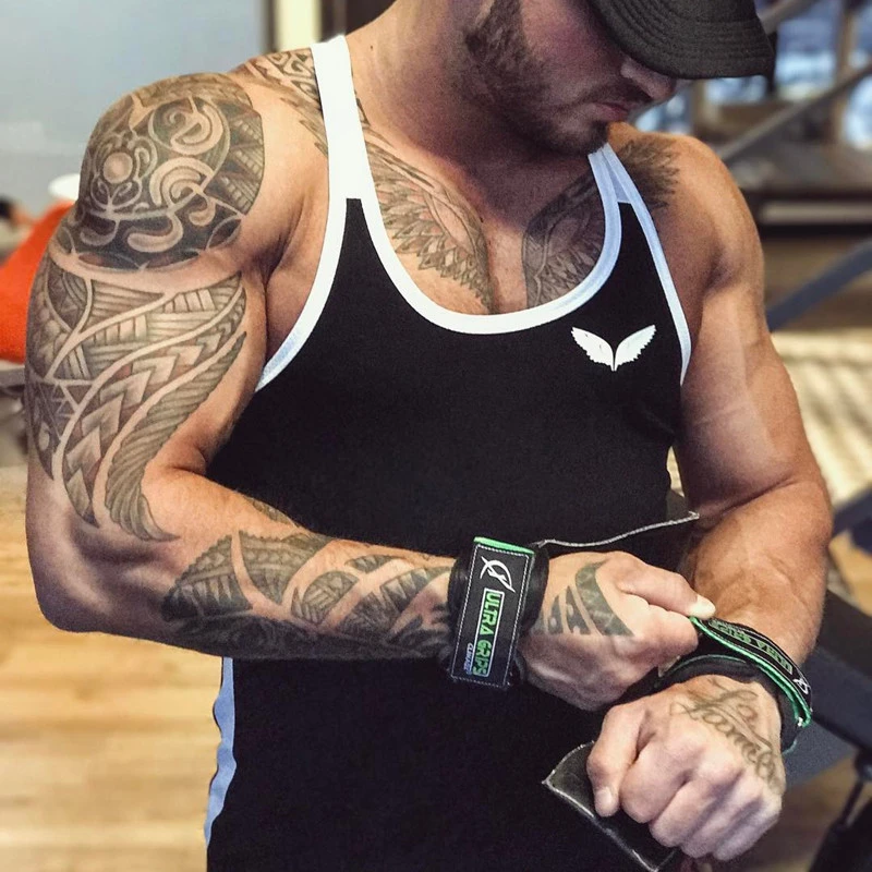 

Gyms Tank Top Men Bodybuilding Clothing stitching Vanquish Fitness Singlets Sleeveless Golds Cotton Muscle Stringer Vest