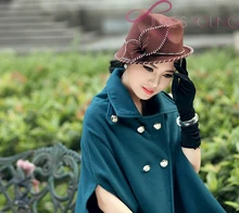 Free Shipping Women Wool Felt Hat Pure Wool Fabric Wool Fedoras Fashion Dress Hat Bowknot All-Match Short Brim Hat
