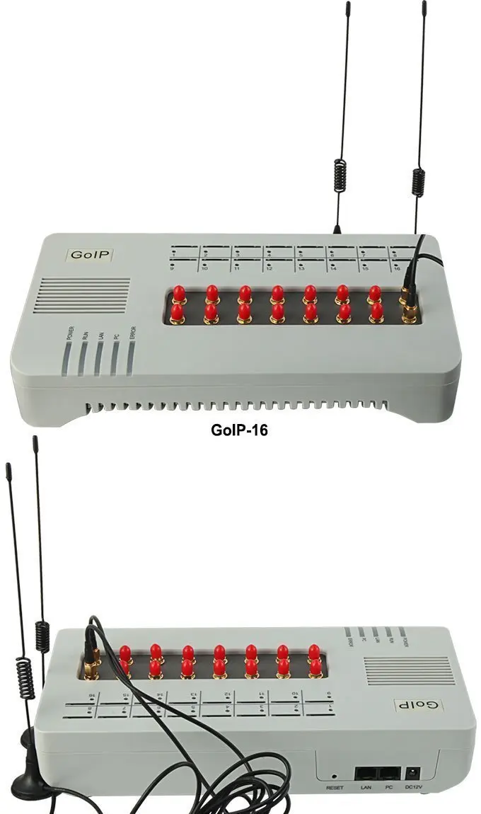 

HBUDS Quad Band Voip-16 Goip-16 Channels Gsm Voip Gateway Imei Change for Sim Bank