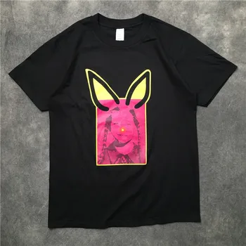 

New Novelty 2019 Men Clown rabbit ears T Shirts T-Shirt Hip Hop Skateboard Street Cotton T-Shirts Tee Top kenye S-XXL #K66