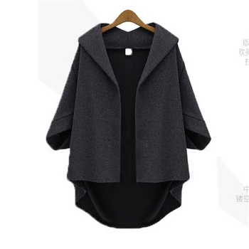 

Ms. Temperament Loose Bat Sleeve Autumn Down Coat Women Plus Size Winter European Style Woolen Sleeves A524