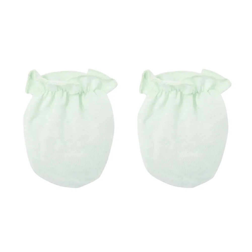 4 пары модных перчаток против царапин для новорожденных, Хлопковые варежки-царапки с 3 шапками из хлопка