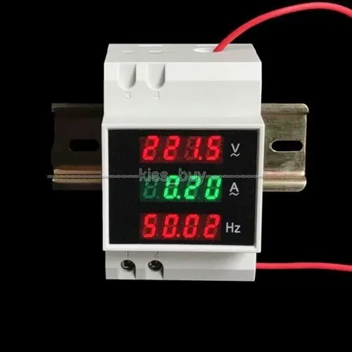 

AC 220v-450v 100A 45Hz-65Hz 3Phase Din-rail digital AC voltmeter ammeter frequency meter Voltage current Tester 220v 240v 380v