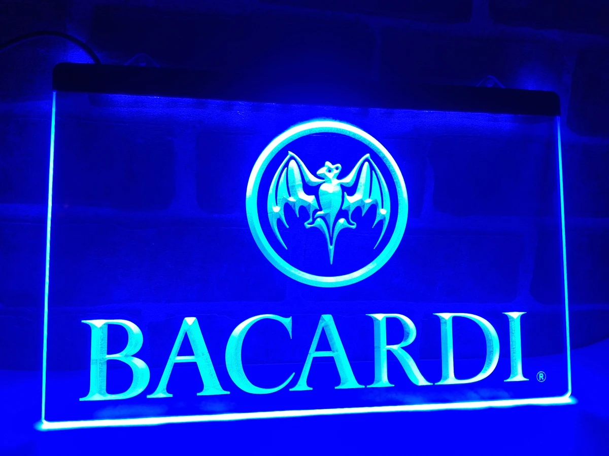 

LA023- Bacardi Banner Flag LED Neon Light Sign home decor crafts