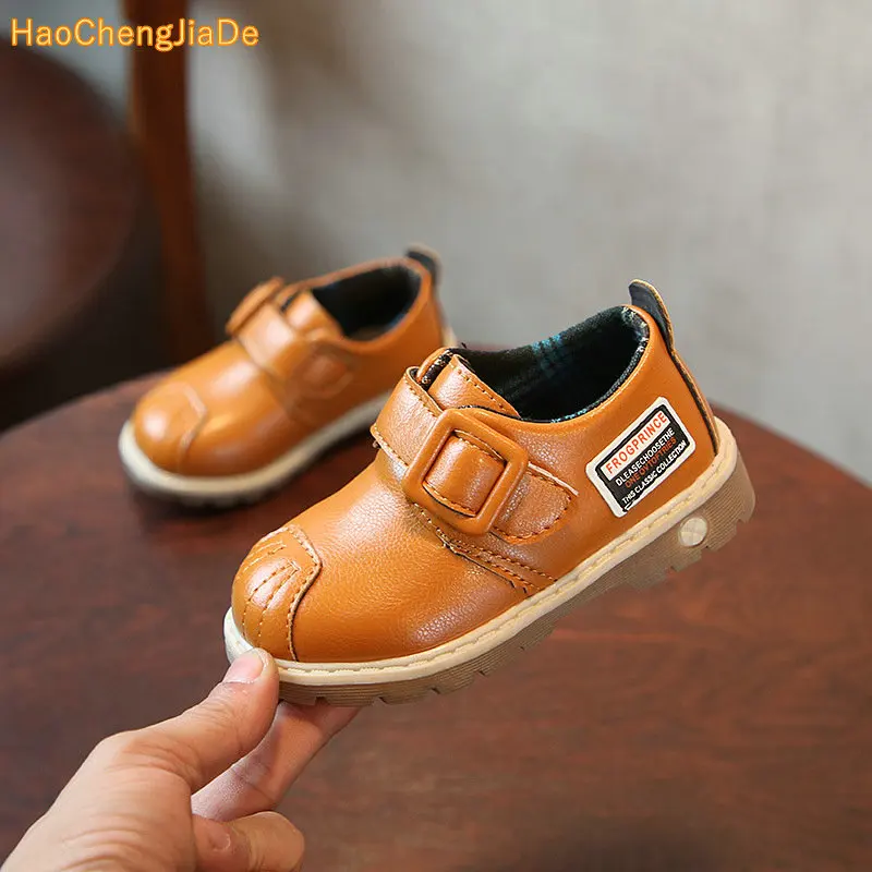

New street style children's pure leather casual lace low-cut shoes round thick hand-stitched women's singles shoes.