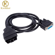 KWOKKER 5ft OBD2 16pin DB9 Auto Car Male to Female Extension Cable OBD Diagnostic Extender Cord Adapter 16Pin OBD2 Cable 155cm xhorse hds cable for honda diagnostic cable auto obd2 hds cable