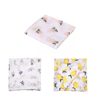 

New 100%Cotton Rose fruits Print Muslin Baby Blankets Bedding Infant Swaddle Towel For Newborns Swaddle Blanket