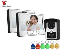 YobangSecurity Video Doorbell 7 Inches Video Door phone Door Entry System with Key 1 Camera & 2 Monitor