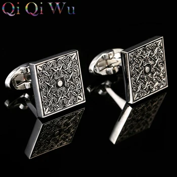

QiQiWu jewelry French shirt cufflink for mens Brand Retro Cuff link Luxury Wedding Gold-color Button High Quality Free Shipping