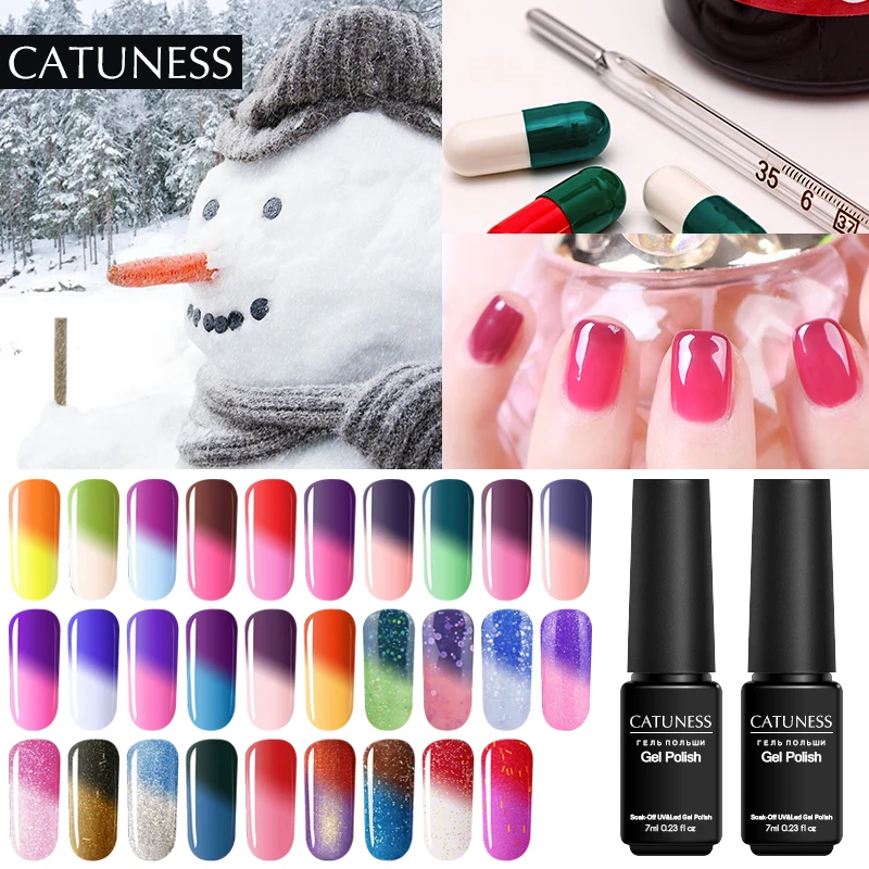 

CATUNESS Temperature Change Color Gel Varnish LED Lamp Chameleon UV Nail Gel Polish Resin Soak-off Nail Gel Lacquer Manicure Set