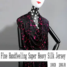 Шелковая вязаная трикотажная ткань с принтом для рубашки или платья