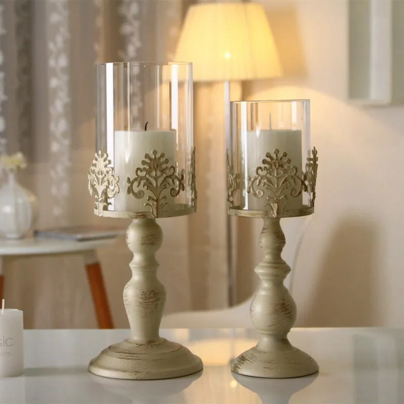 

European Retro Candlelight Dinner Props Candleholder Romantic Lights Simple Modern Table Decoration Birthday Decorations