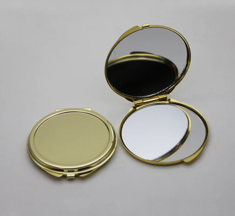 Buy Gold Compact Mirror Round Beautiful Makeup Compact Mirror Favrors 62mm