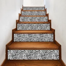 Black White Tiles Geometry Stairs Stickers DIY Vinyl Decals Wall Sticker Wall Art for Living Room Home Decor House Decoration