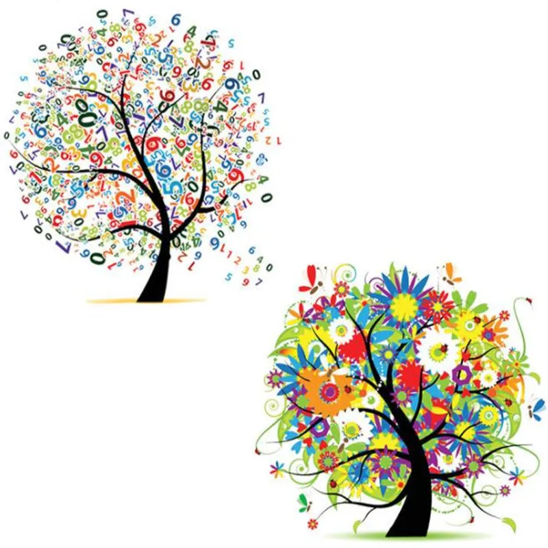 

Fashion PVC Patch Clothes Large Cartoon Flower Tree Thermal Transfer Printing T shirt Girl iron on patches for clothing Stickers