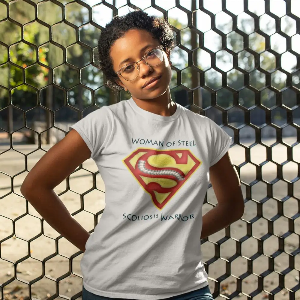 امرأة قوية تي شيرت امرأة من الصلب-الجنف الوعي T قميص المعتاد طباعة المرأة التي شيرت يا الرقبة السيدات المحملة قميص