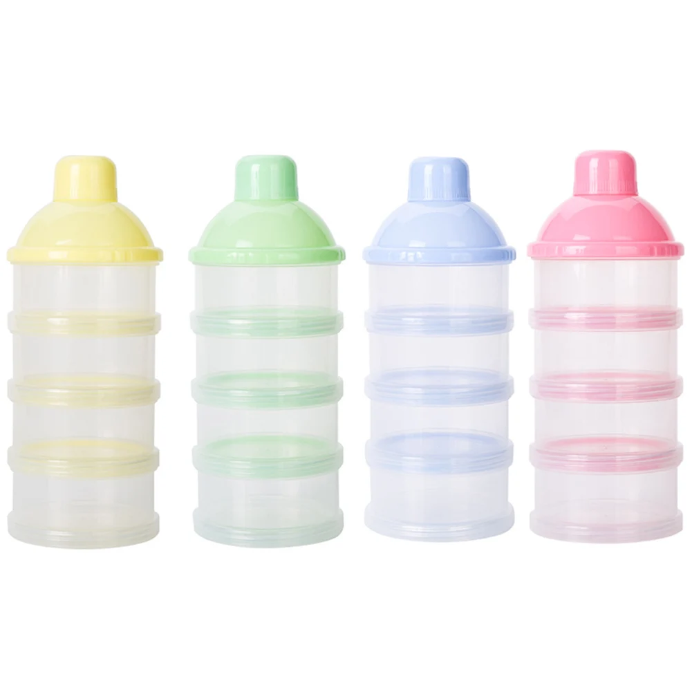 Baby Children Portable Detachable Large-capacity Four-layer Milk Powder Box Sub-packed Sealed Snack Box for Baby Care