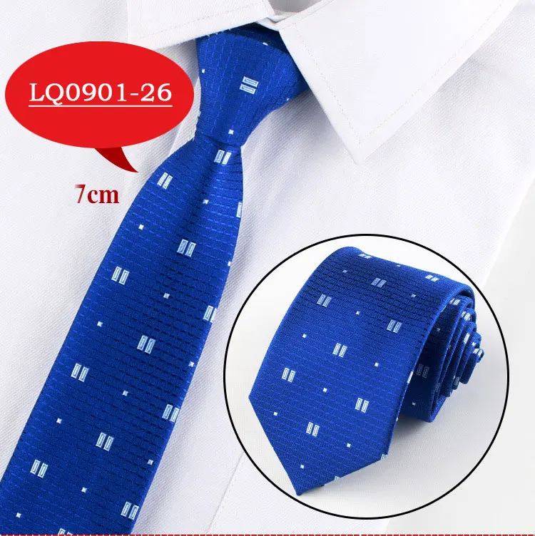 Men Tie Fashion 7cm Classic Luxury Jacquard Woven Neckties Factory Seller Bridegroom Business Wedding Accessories Shirt Neck Tie - Цвет: LQ0901-26