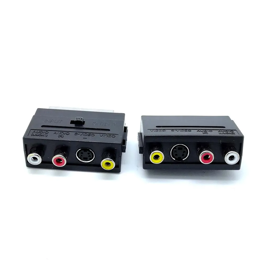 10 قطعة قسط RGB سكارت إلى 3 RCA فونو + S-فيديو أغنية في خارج التبديل AV التلفزيون محول