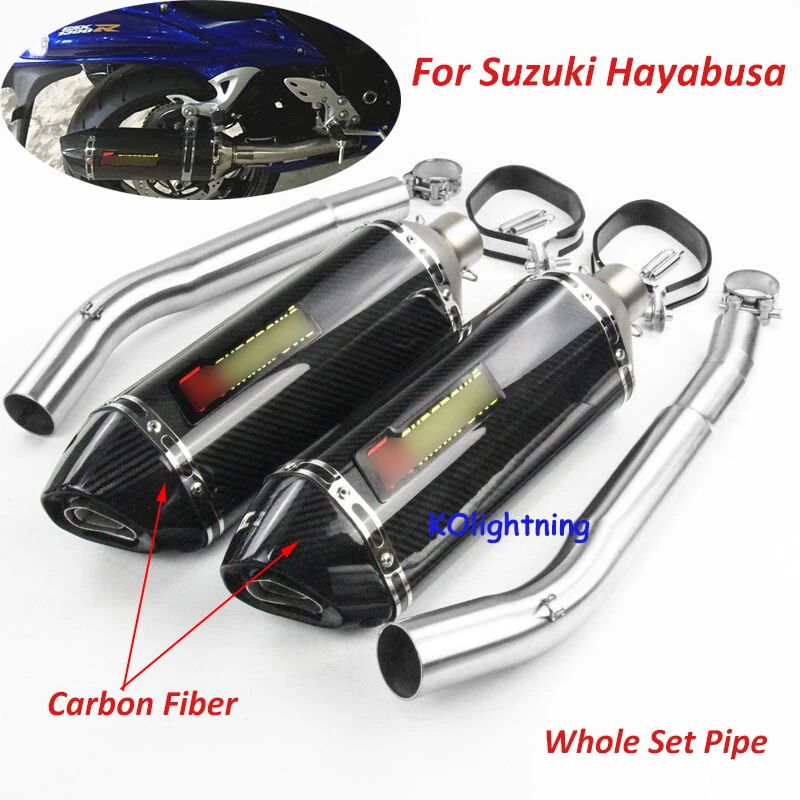 

For Suzuki Hayabusa 2008-2017 Motorcycle Full Exhaust Muffler Pipe Slip on Mid Pipe Connecting Link Pipe Real Carbon Fiber Pipe