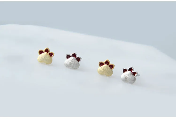 Акция милые кошачьи ноги животных 925 стерлингового серебра женские серьги