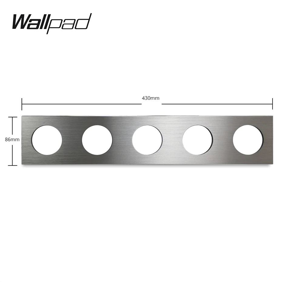 L6 DIY пятиугольная 5 Рамка Серебряная панель Матовый алюминий для настенного выключателя розетка металлическая пластина комбинация, 430*86 мм