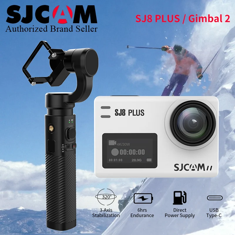 

SJCAM Handheld GIMBAL 3 Axis Stabilizer Type C SJ-Gimbal / Novatek 96683 Original SJCAM SJ8 Plus 8X Digital Zoom Sport DV cam