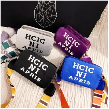 

2018 New Handbag Small Box Shape Shoulder Bag Funny Personality Crossbody Bag Diagonal Wide Shoulder Bag Fashion Messenger Bag.