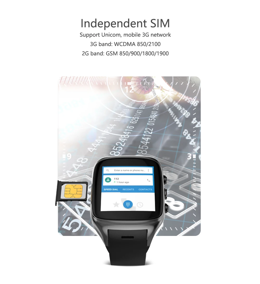  8GB ROM WiFi Smart Watch support APP download internet men women 3G net Wristwatch SIM Card Camera 