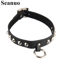 Seanuo, острое кожаное колье с заклепками, ожерелье с круговым рабским ремнем, БДСМ, ожерелье, секс-игрушка для пары, взрослые секс-игры