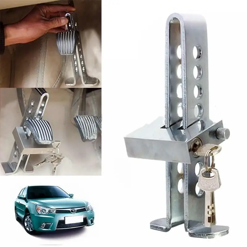

Vehemo C03 Brake Pedal Lock Car Auto Stainless Steel Clutch Locking Anti-theft Device Silver Car Brake Safety Lock Tool new