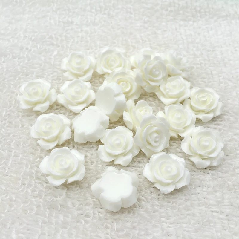 30 шт 15 мм 3D Полимерная Роза плоская спина, кабошон скрапбук Смола Украшение ювелирных изделий свадебное украшение - Цвет: B020