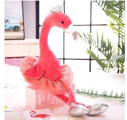 Милый лебедь Фламинго плюшевые игрушки с короной, игрушечные животные игрушки куклы, детский подарок на день рождения - Цвет: c
