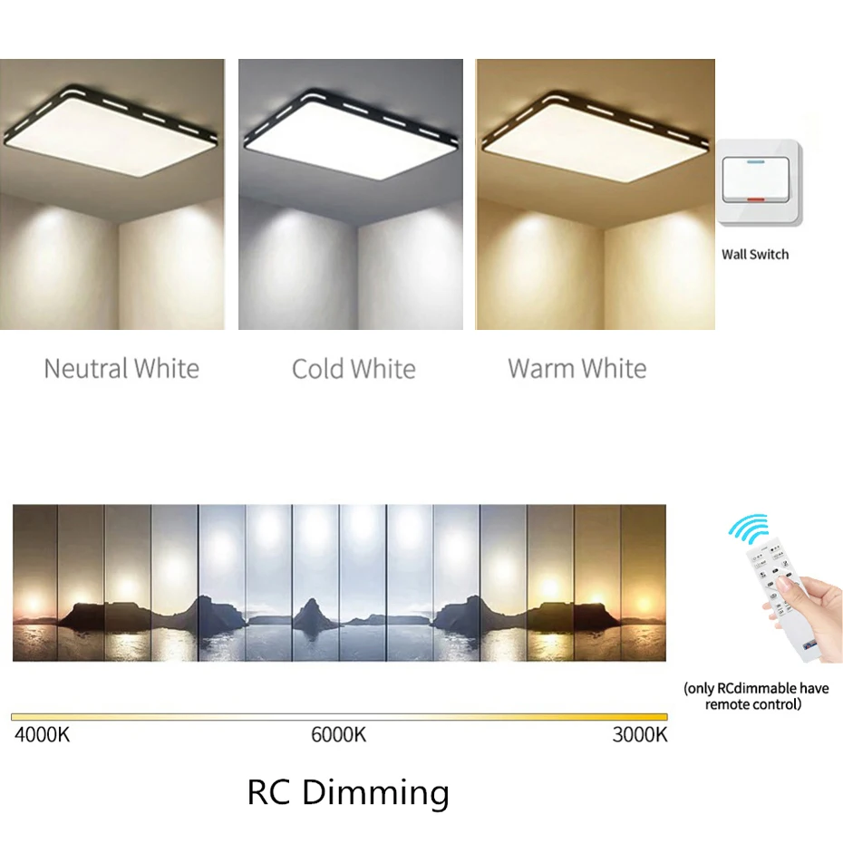 Современный ультра-тонкий практичный 5 см светодиодный потолочный светильник Железный квадратный черный/белый Потолочный светильник для гостиной спальни внутреннего освещения